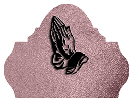 DARAY L 516 BK SH OR Black Praying Hands Shimmer Orchid Background